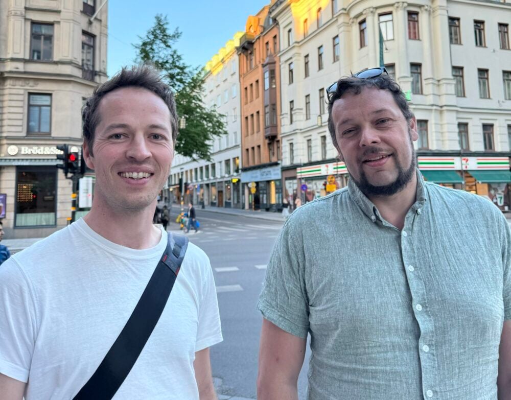 Jakter til sammen 30 millioner hos svenske investorer. Jostein Sandvik i AutoAgri og Gjermund Kampestad i WrapSave. Foto: Silje Øksnes Kolås