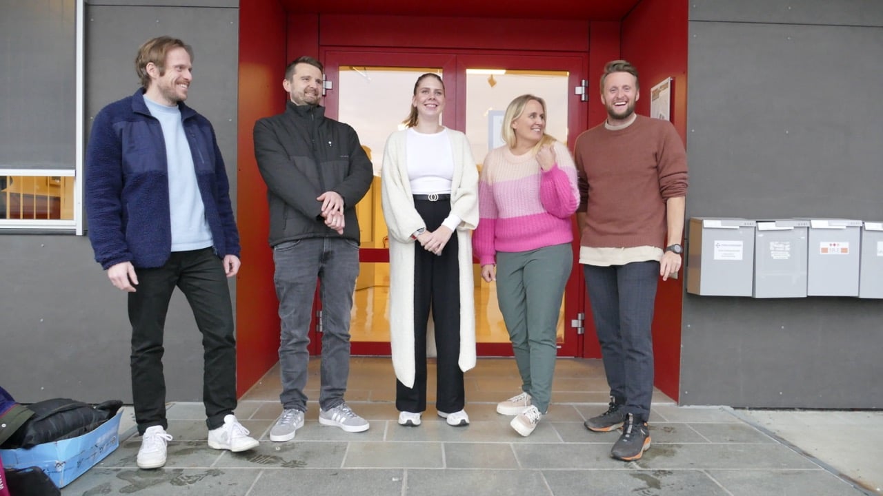 Less Layers teamet fra venstre Emil Espnes Asbjørnslett, Emily Grønflaten, Maria Dalen, Andreas Nilsen og Fredrik Ive Pedersen.