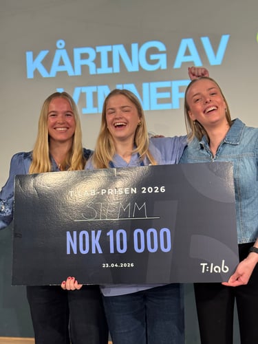 Vinnere av T:lab-prisen ved NTNU Entreprenørskole