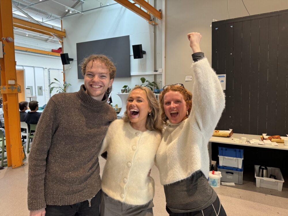 Turnip ved NTNU Entreprenørskole. Fra venstre Brage Haugli, Elise Anfinsen og Aleksandra Marie Høye.